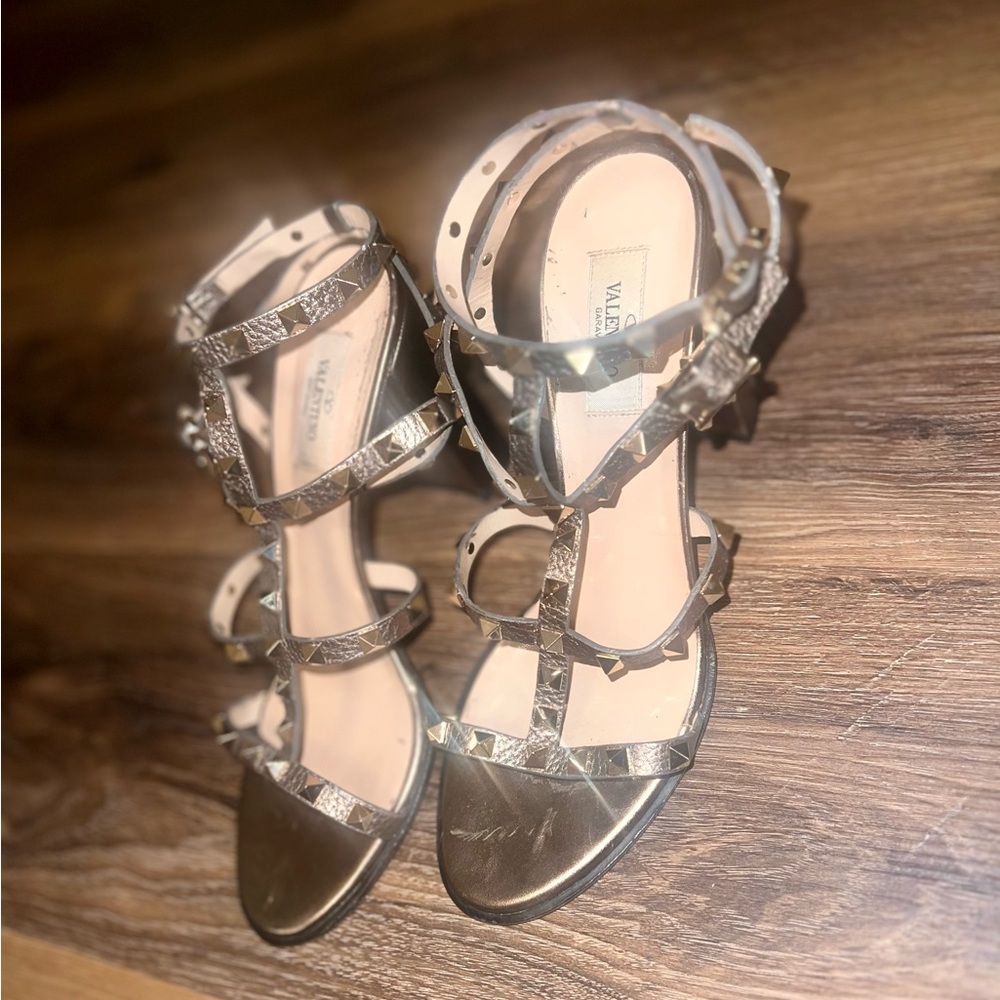 Valentino Women's Metallic Rockstud Strappy Sandals